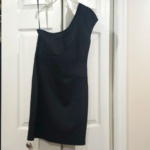 One shoulder black dress